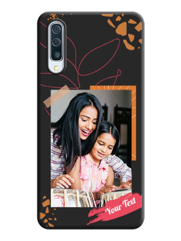 Custom Orange Photo Frame on Space Black Custom Soft Matte Phone Back Cover - Galaxy A50