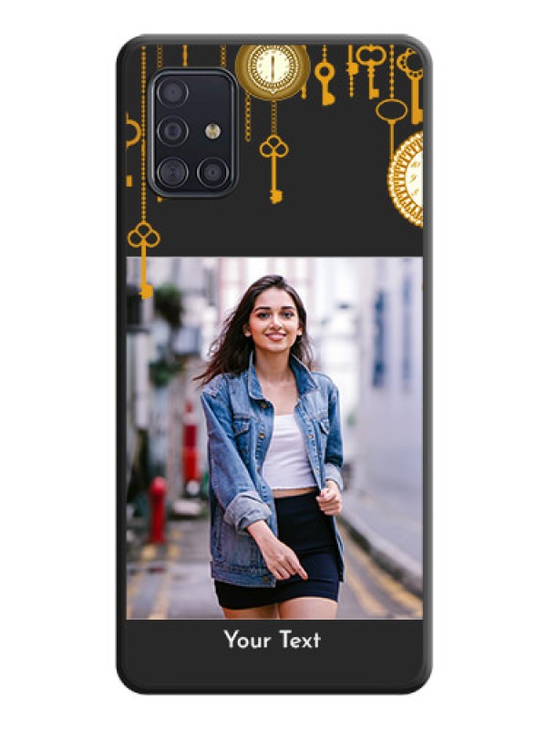 Custom Decorative Design with Text on Space Black Custom Soft Matte Back Cover - Galaxy A51