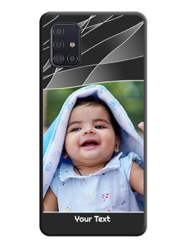 Custom Mixed Wave Lines on Photo on Space Black Soft Matte Mobile Cover - Galaxy A51