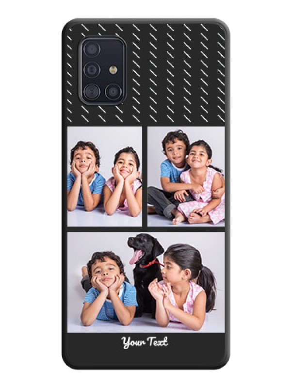 Custom Cross Dotted Pattern with 2 Image Holder  on Personalised Space Black Soft Matte Cases - Galaxy A51