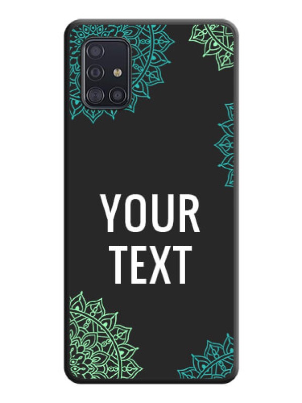 Custom Your Name with Floral Design on Space Black Custom Soft Matte Back Cover - Galaxy A51