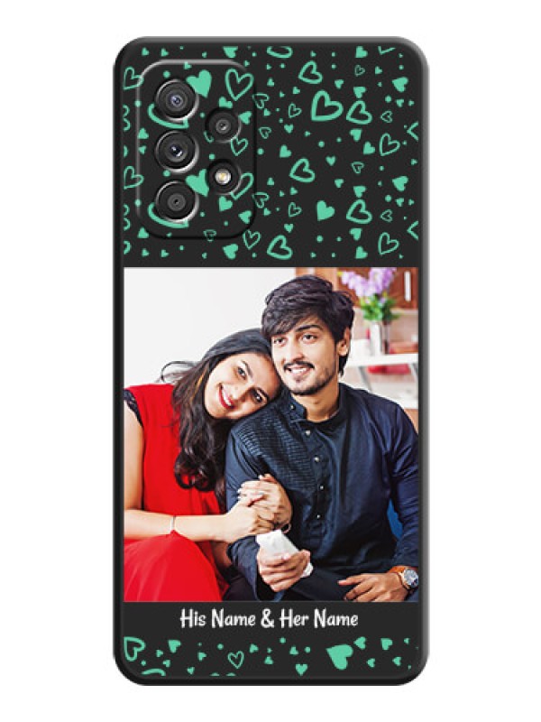 Custom Sea Green Indefinite Love Pattern on Photo on Space Black Soft Matte Mobile Cover - Galaxy A52 4G