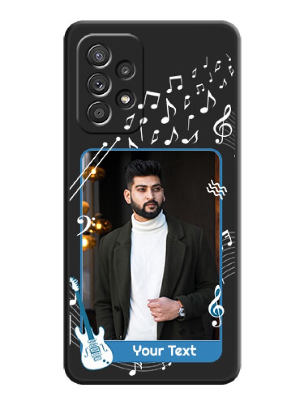 Custom Musical Theme Design with Text on Photo on Space Black Soft Matte Mobile Case - Galaxy A52 4G