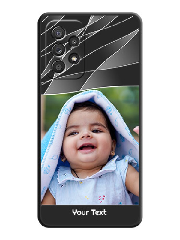 Custom Mixed Wave Lines on Photo on Space Black Soft Matte Mobile Cover - Galaxy A52 4G