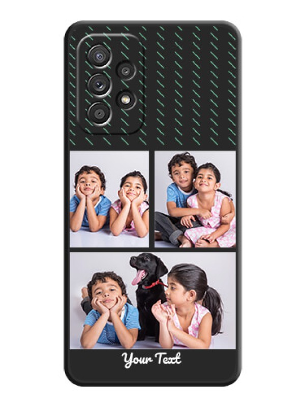 Custom Cross Dotted Pattern with 2 Image Holder  on Personalised Space Black Soft Matte Cases - Galaxy A52 4G