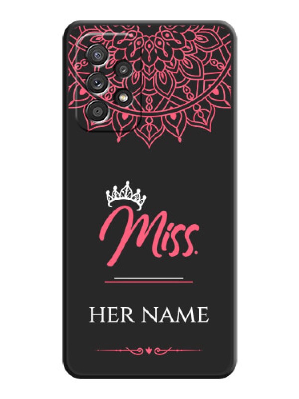 Custom Mrs Name with Floral Design on Space Black Personalized Soft Matte Phone Covers - Galaxy A52 4G