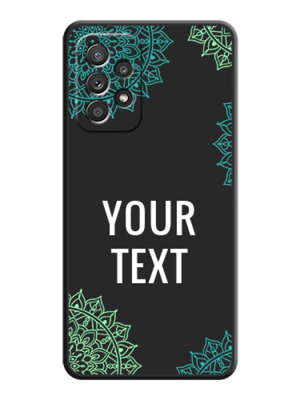 Custom Your Name with Floral Design on Space Black Custom Soft Matte Back Cover - Galaxy A52 4G