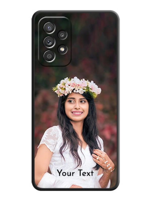 Custom Full Single Pic Upload With Text On Space Black Personalized Soft Matte Phone Covers -Samsung Galaxy A52