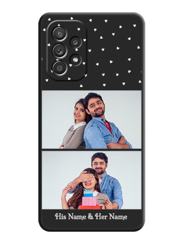 Custom Miniature Love Symbols with Name on Space Black Custom Soft Matte Back Cover - Galaxy A52s 5G