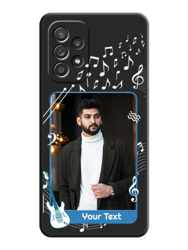 Custom Musical Theme Design with Text on Photo on Space Black Soft Matte Mobile Case - Galaxy A52s 5G