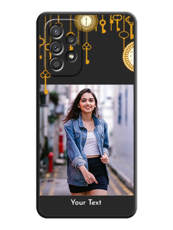 Custom Decorative Design with Text on Space Black Custom Soft Matte Back Cover - Galaxy A52s 5G