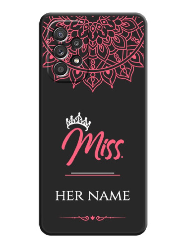 Custom Mrs Name with Floral Design on Space Black Personalized Soft Matte Phone Covers - Galaxy A52s 5G