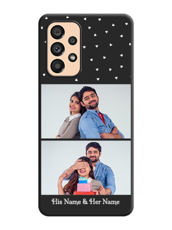 Custom Miniature Love Symbols with Name on Space Black Custom Soft Matte Back Cover - Galaxy A53 5G