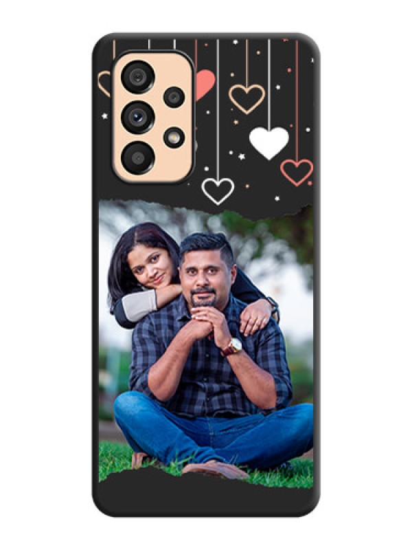 Custom Love Hangings with Splash Wave Picture on Space Black Custom Soft Matte Phone Back Cover - Galaxy A53 5G