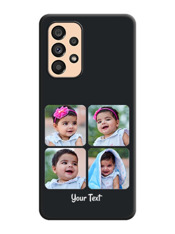 Custom Floral Art with 6 Image Holder on Photo on Space Black Soft Matte Mobile Case - Galaxy A53 5G