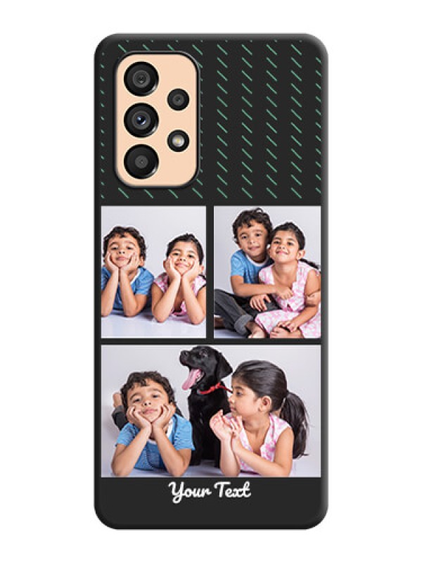 Custom Cross Dotted Pattern with 2 Image Holder  on Personalised Space Black Soft Matte Cases - Galaxy A53 5G