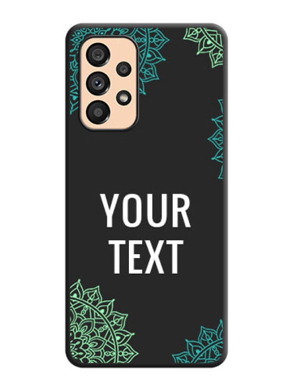Custom Your Name with Floral Design on Space Black Custom Soft Matte Back Cover - Galaxy A53 5G