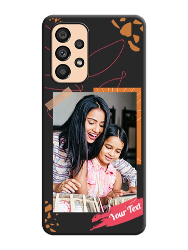 Custom Orange Photo Frame on Space Black Custom Soft Matte Phone Back Cover - Galaxy A53 5G