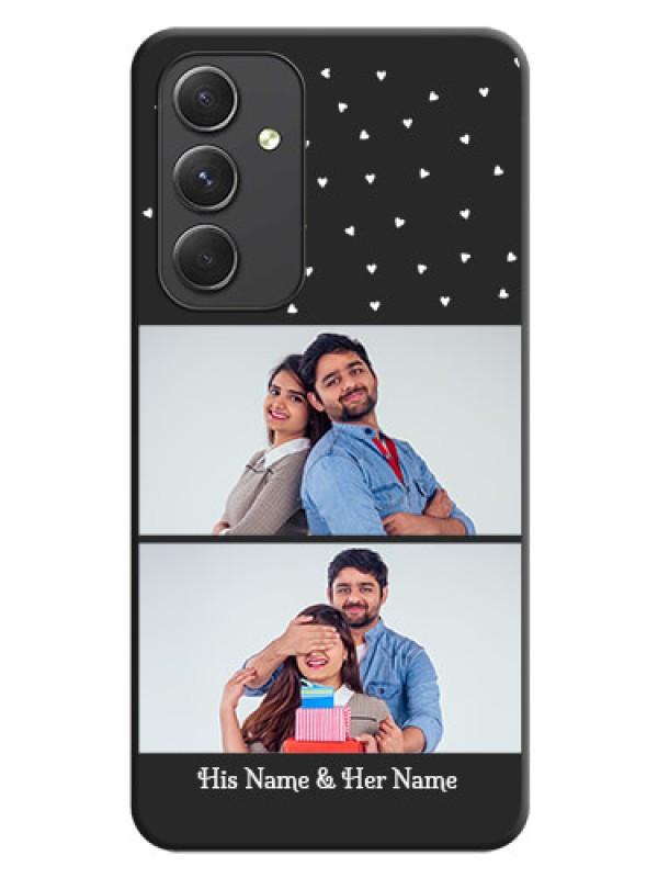 Custom Miniature Love Symbols with Name on Space Black Custom Soft Matte Back Cover - Galaxy A54 5G