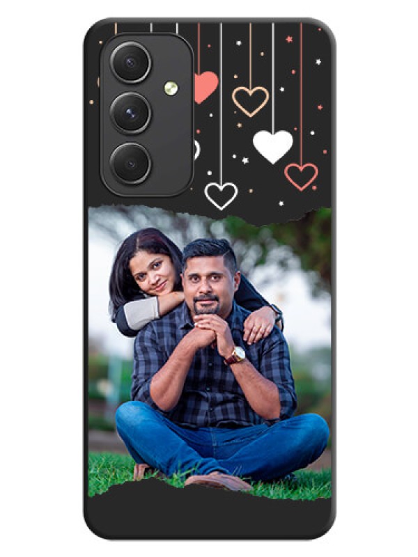Custom Love Hangings with Splash Wave Picture on Space Black Custom Soft Matte Phone Back Cover - Galaxy A54 5G