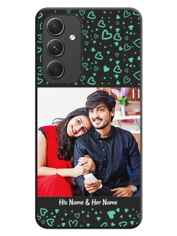 Custom Sea Green Indefinite Love Pattern on Photo on Space Black Soft Matte Mobile Cover - Galaxy A54 5G