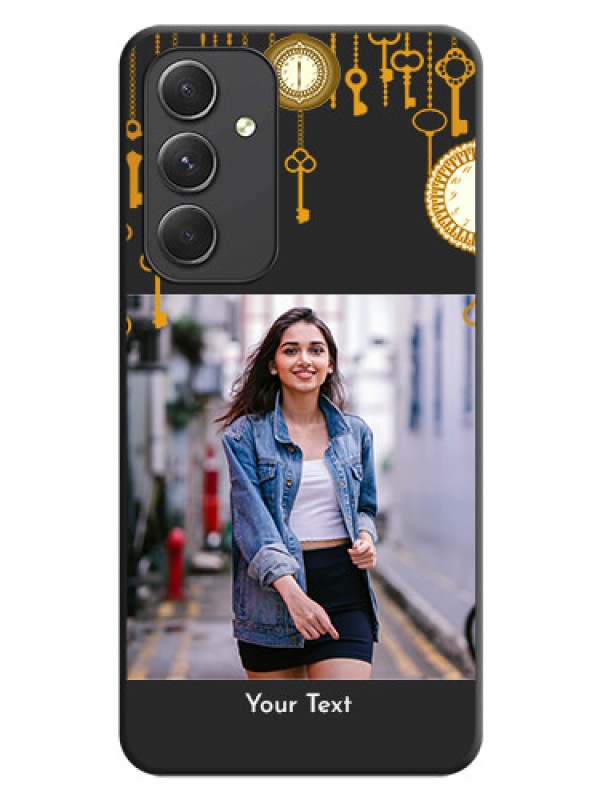 Custom Decorative Design with Text on Space Black Custom Soft Matte Back Cover - Galaxy A54 5G