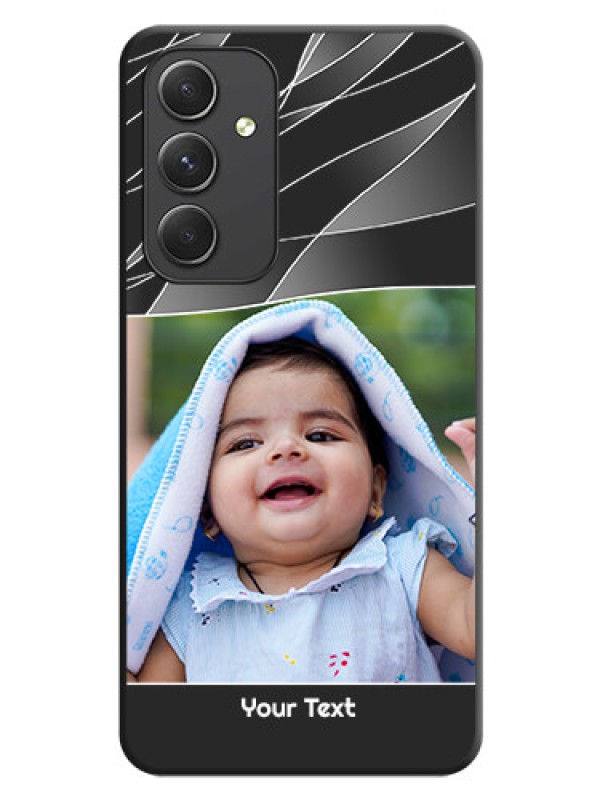 Custom Mixed Wave Lines on Photo on Space Black Soft Matte Mobile Cover - Galaxy A54 5G