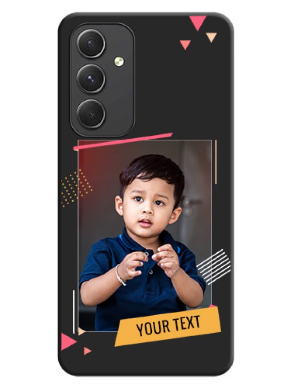 Custom Photo Frame with Triangle Small Dots on Photo on Space Black Soft Matte Back Cover - Galaxy A54 5G