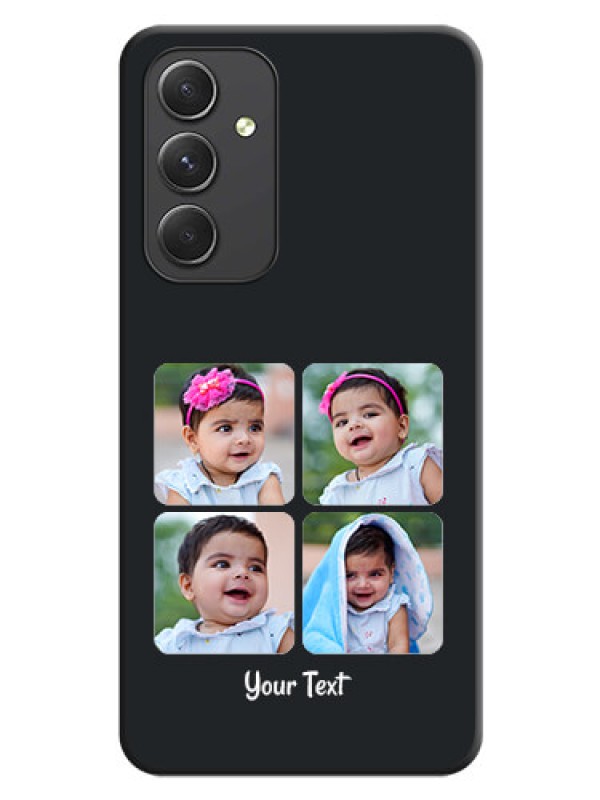 Custom Floral Art with 6 Image Holder on Photo on Space Black Soft Matte Mobile Case - Galaxy A54 5G