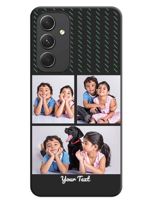 Custom Cross Dotted Pattern with 2 Image Holder  on Personalised Space Black Soft Matte Cases - Galaxy A54 5G