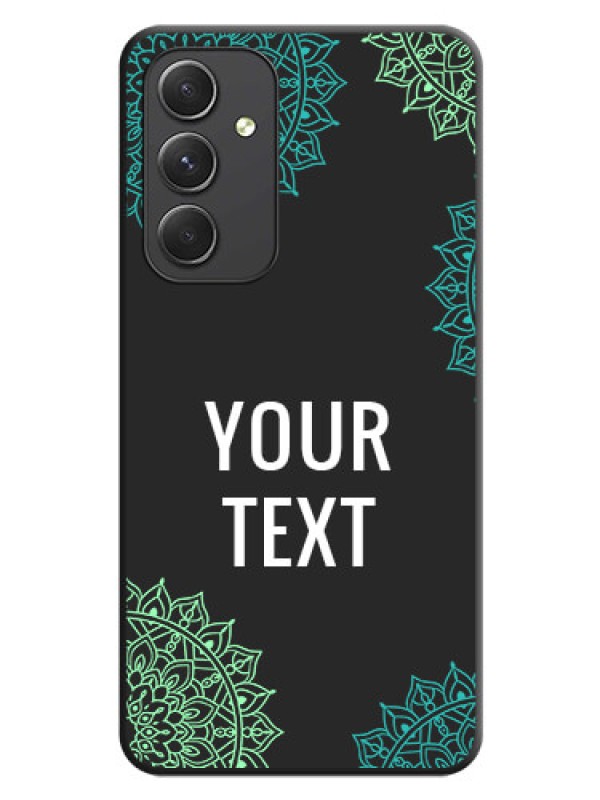 Custom Your Name with Floral Design on Space Black Custom Soft Matte Back Cover - Galaxy A54 5G