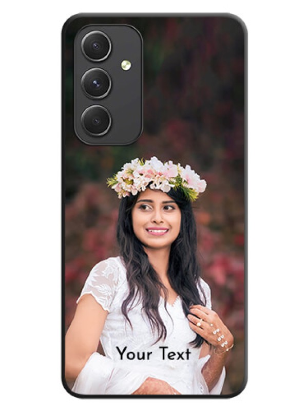 Custom Full Single Pic Upload With Text On Space Black Personalized Soft Matte Phone Covers -Samsung Galaxy A54 5G