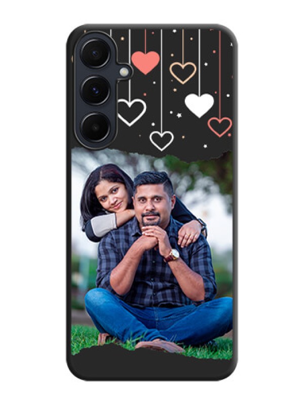 Custom Love Hangings with Splash Wave Picture on Space Black Custom Soft Matte Phone Back Cover - Galaxy A55 5G