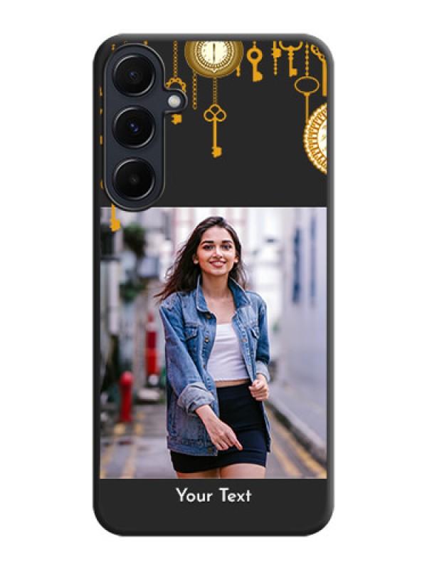 Custom Decorative Design with Text on Space Black Custom Soft Matte Back Cover - Galaxy A55 5G