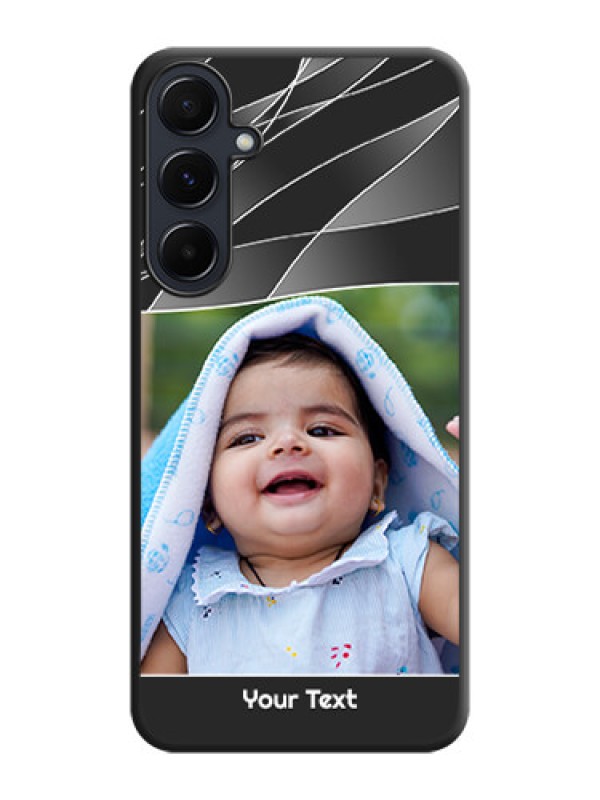 Custom Mixed Wave Lines - Photo on Space Black Soft Matte Mobile Cover - Galaxy A55 5G