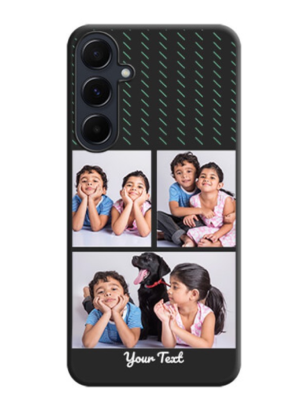 Custom Cross Dotted Pattern with 2 Image Holder on Personalised Space Black Soft Matte Cases - Galaxy A55 5G