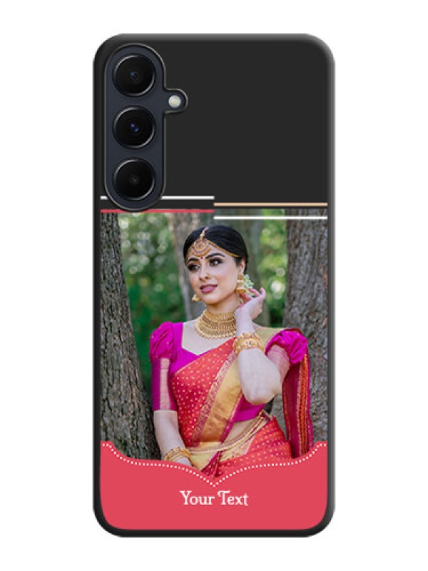 Custom Classic Plain Design with Name - Photo on Space Black Soft Matte Phone Cover - Galaxy A55 5G