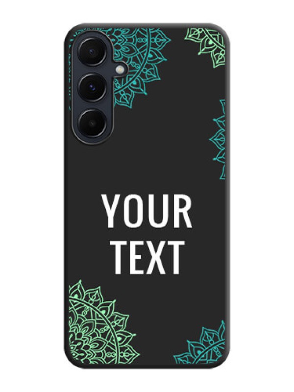 Custom Your Name with Floral Design on Space Black Custom Soft Matte Back Cover - Galaxy A55 5G