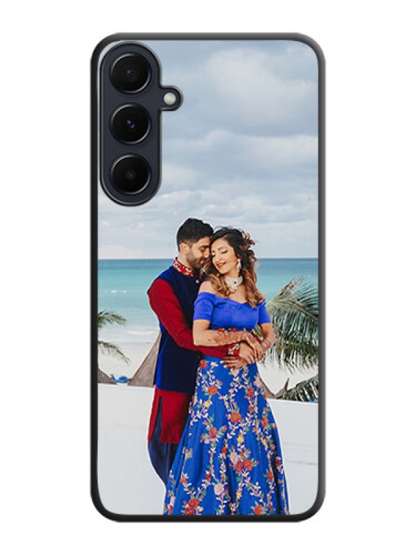 Custom Full Single Pic Upload On Space Black Personalized Soft Matte Phone Covers - Galaxy A55 5G