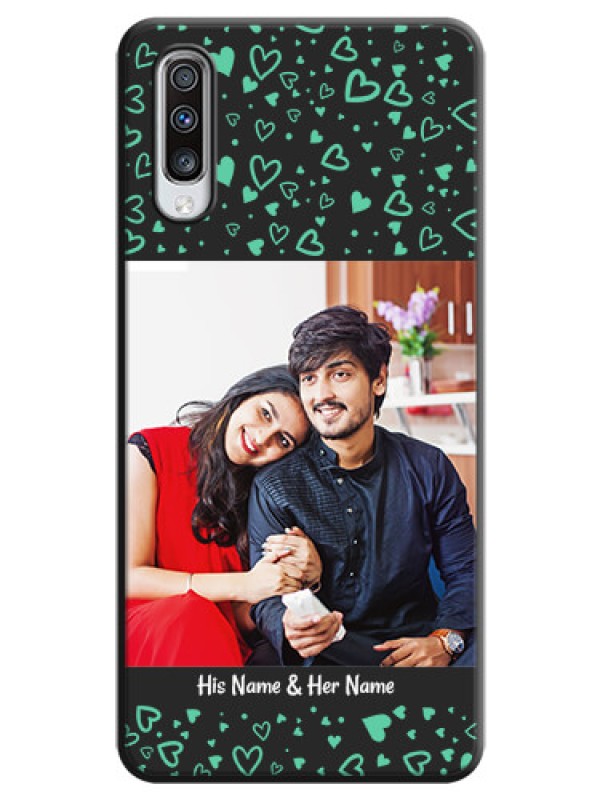 Custom Sea Green Indefinite Love Pattern - Photo on Space Black Soft Matte Mobile Cover - Galaxy A70