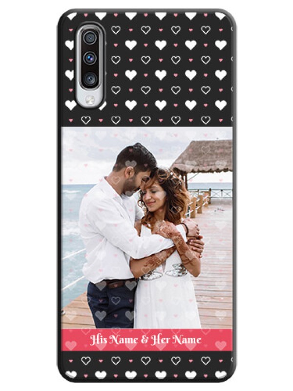 Custom White Color Love Symbols with Text Design - Photo on Space Black Soft Matte Phone Cover - Galaxy A70