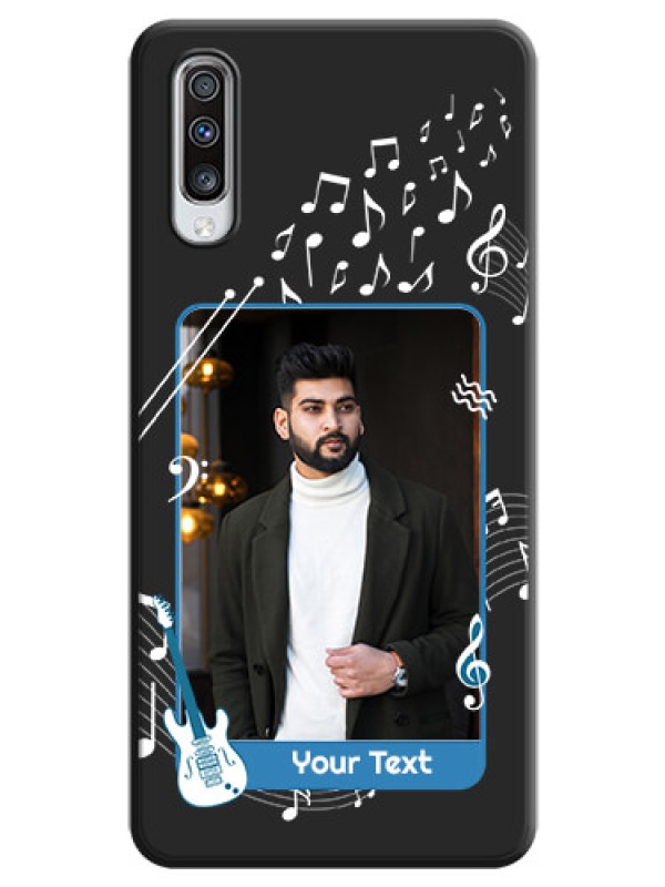 Custom Musical Theme Design with Text - Photo on Space Black Soft Matte Mobile Case - Galaxy A70
