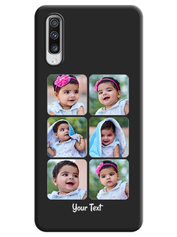 Custom Floral Art with 6 Image Holder - Photo on Space Black Soft Matte Mobile Case - Galaxy A70