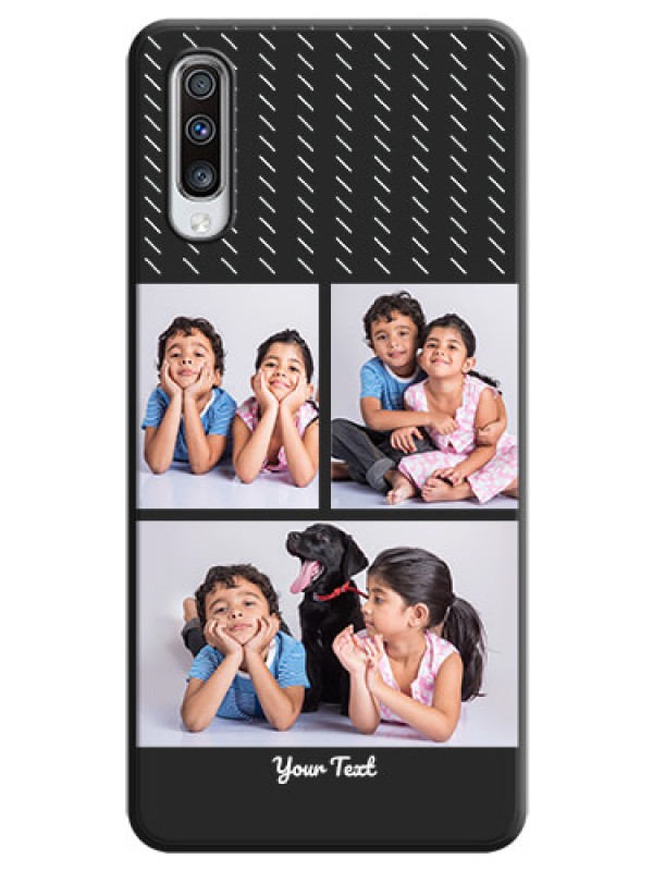 Custom Cross Dotted Pattern with 2 Image Holder  on Personalised Space Black Soft Matte Cases - Galaxy A70