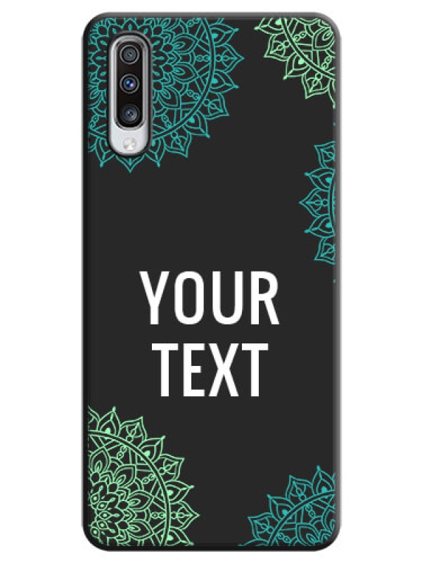 Custom Your Name with Floral Design on Space Black Custom Soft Matte Back Cover - Galaxy A70