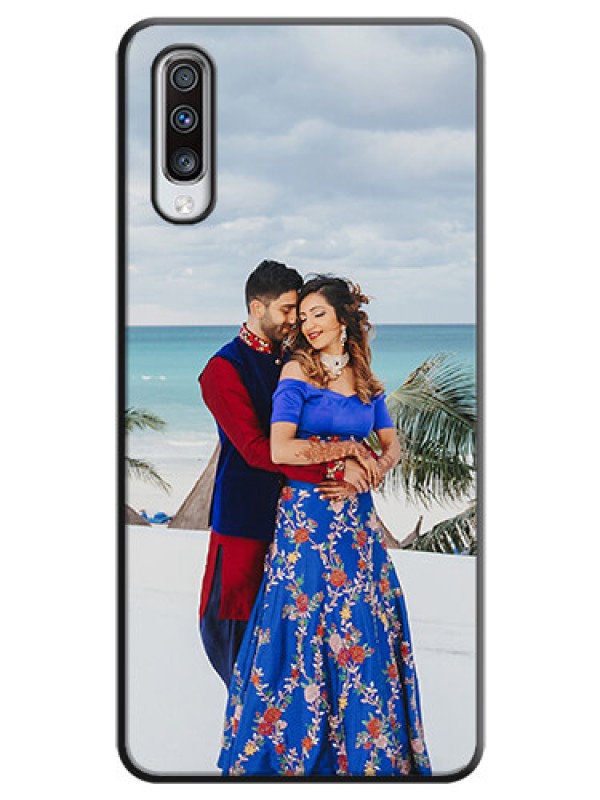 Custom Full Single Pic Upload On Space Black Personalized Soft Matte Phone Covers -Samsung Galaxy A70