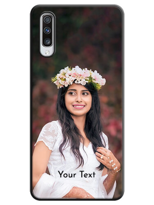 Custom Full Single Pic Upload With Text On Space Black Personalized Soft Matte Phone Covers -Samsung Galaxy A70