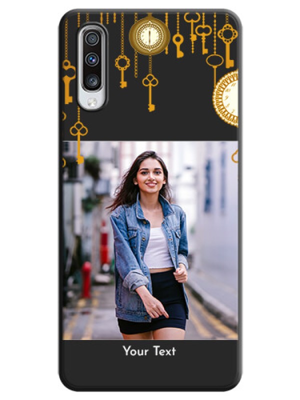 Custom Decorative Design with Text on Space Black Custom Soft Matte Back Cover - Galaxy A70S