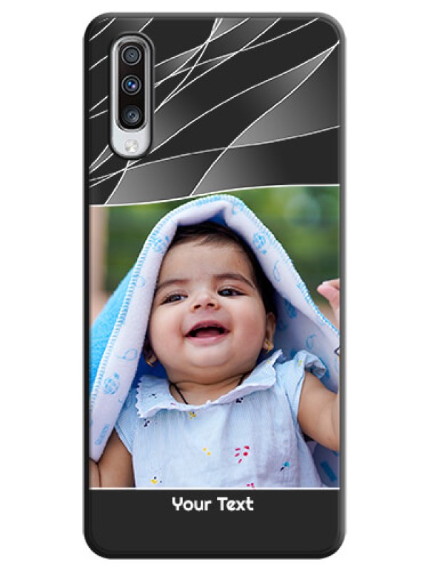 Custom Mixed Wave Lines - Photo on Space Black Soft Matte Mobile Cover - Galaxy A70S