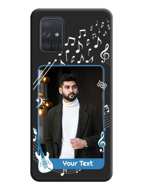 Custom Musical Theme Design with Text on Photo on Space Black Soft Matte Mobile Case - Galaxy A71